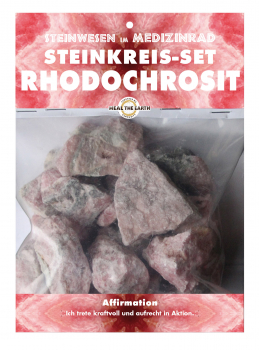 Rhodochrosit Trommelsteine Steinwesen im Medizinrad Steinkreis Set
