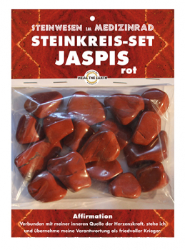 Jaspis, rot Trommelstein Steinwesen im Medizinrad Steinkreisset