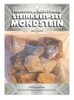 Mondstein Rohsteine Steinwesen im Medizinrad Steinkreis Set