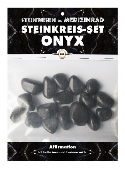 Onyx Rohsteine Steinwesen im Medizinrad Steinkreis Set