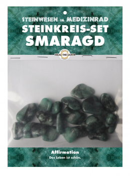 Smaragd Rohsteine Steinwesen im Medizinrad Steinkreis Set